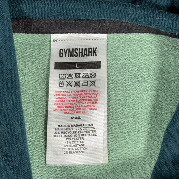 Gymshark Hoodie Adult LARGE Green Camo Abstract Pullover Performance Athleisure - Picture 5 of 10